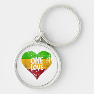 One Love Rastafari T-shirt Jamaica Retro  G Sleutelhanger