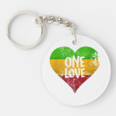 One Love Rastafari T-shirt Jamaica Retro  G Sleutelhanger (Voorkant)