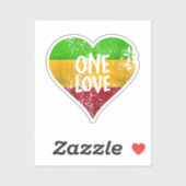 One Love Rastafari T-shirt Jamaica Retro  G Sticker (Vel)
