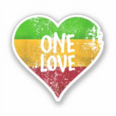One Love Rastafari T-shirt Jamaica Retro  G Sticker (Voorkant)