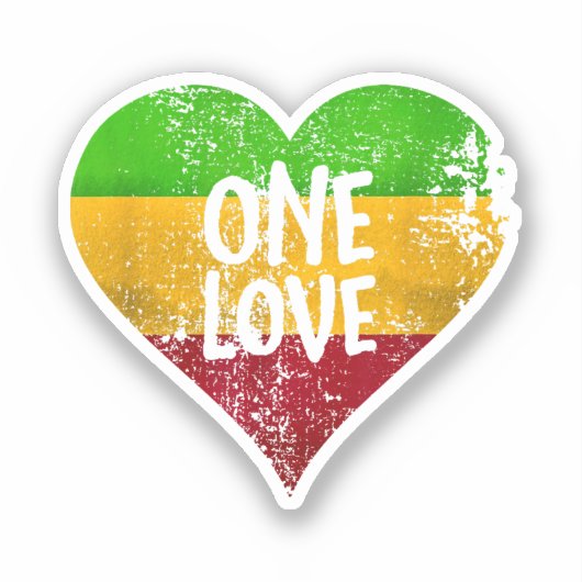 One Love Rastafari T-shirt Jamaica Retro  G Sticker (Voorkant)