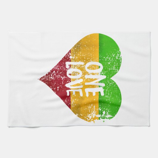 One Love Rastafari T-shirt Jamaica Retro G Theedoek (Horizontaal)