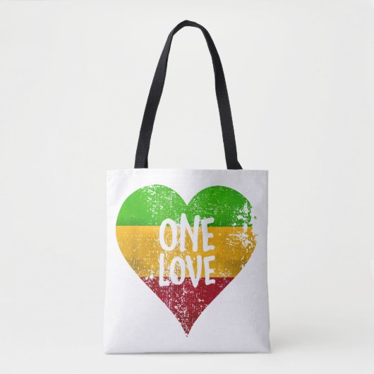 One Love Rastafari T-shirt Jamaica Retro G Tote Bag (Voorkant)