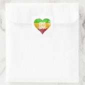 One Love Rastafari T-shirt Jamaica Retro  G Vierkante Sticker (Tas)