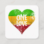 One Love Rastafari T-shirt Jamaica Retro  G Vierkante Visitekaartje (Voorkant)