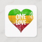 One Love Rastafari T-shirt Jamaica Retro  G Vierkante Visitekaartje (Achterkant)