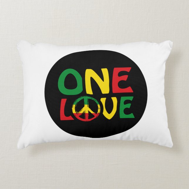 One Love, Reggae Design Accent Kussen (Voorkant)