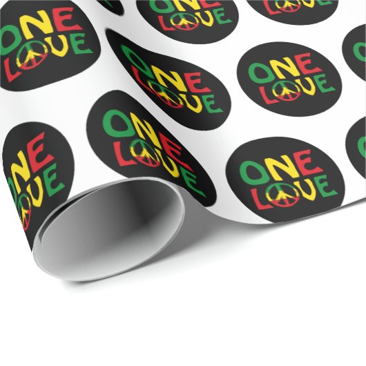 One Love, Reggae Design Cadeaupapier (Rol Hoek)