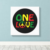 One Love, Reggae design Canvas Afdruk (Insitu (Houten vloer))