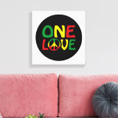One Love, Reggae design Canvas Afdruk (Insitu (Woonkamer))
