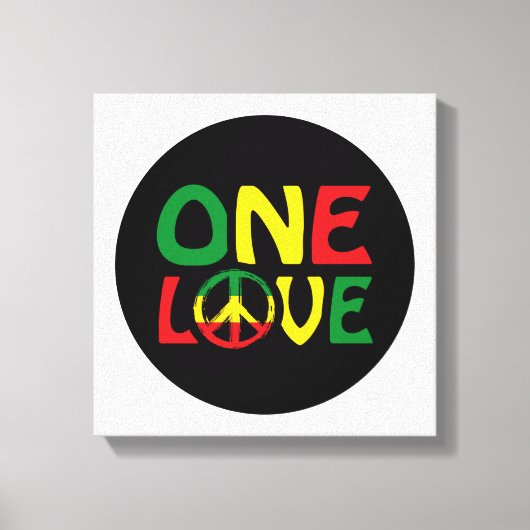 One Love, Reggae design Canvas Afdruk (Voorkant)