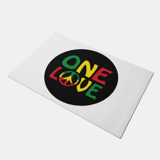 One Love, Reggae design Deurmat (Schuin)
