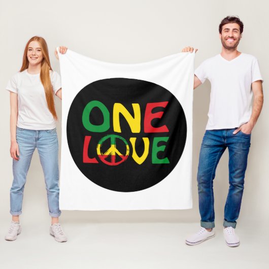 One Love, Reggae Design Fleece Deken (In situ)