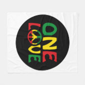 One Love, Reggae Design Fleece Deken (Voorkant (Horizontaal))