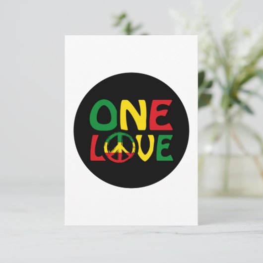 One Love, Reggae design Kaart (Staand voorkant)