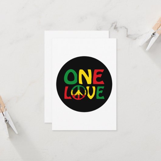 One Love, Reggae design Kaart (Voorkant / Achterkant in situ)