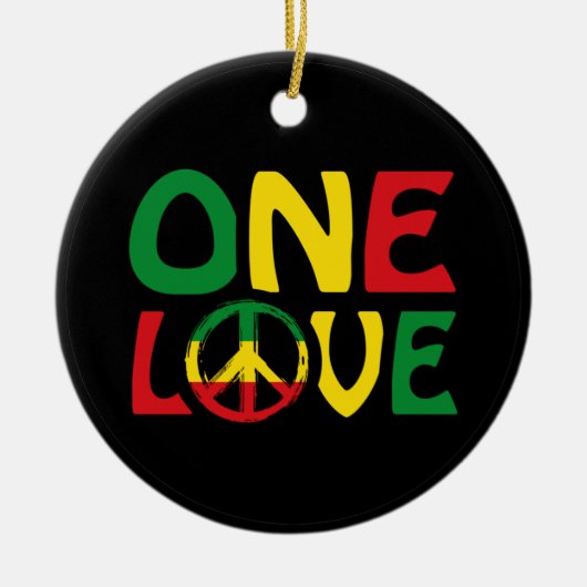 One Love, Reggae Design Keramisch Ornament (Voorkant)