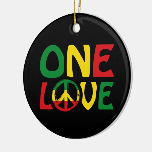 One Love, Reggae Design Keramisch Ornament (Links)