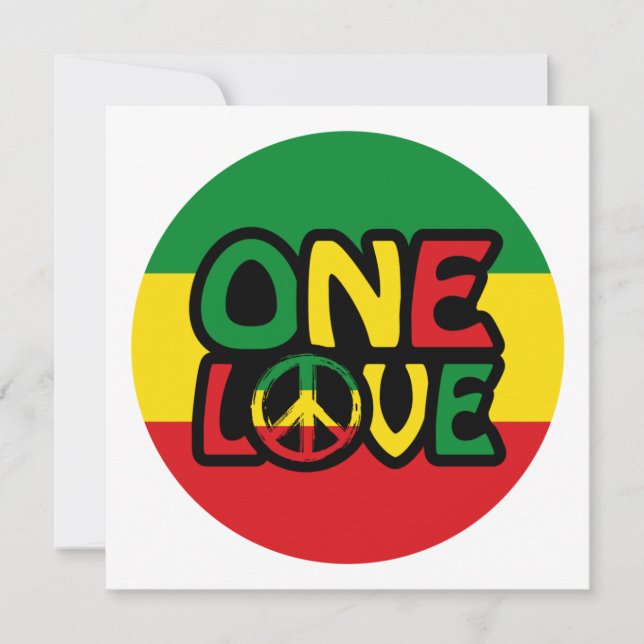One Love, Reggae design met reggae-kleuren (Voorkant)