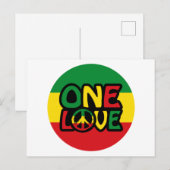 One Love, Reggae design met reggae-kleuren Briefkaart (Voorkant / Achterkant)