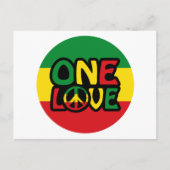 One Love, Reggae design met reggae-kleuren Briefkaart (Voorkant)