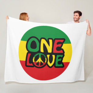 One Love, Reggae design met reggae-kleuren Fleece Deken