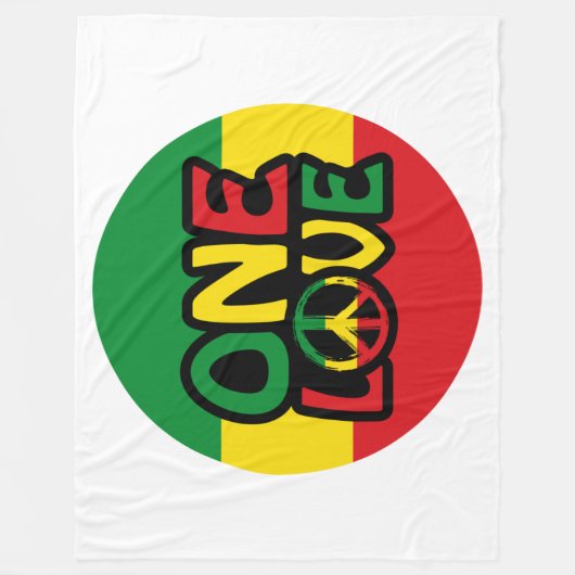 One Love, Reggae design met reggae-kleuren Fleece Deken (Voorkant)