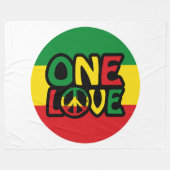 One Love, Reggae design met reggae-kleuren Fleece Deken (Voorkant (Horizontaal))