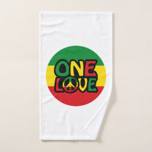 One Love, Reggae design met reggae-kleuren Handdoek