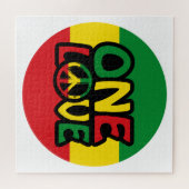 One Love, Reggae design met reggae-kleuren Legpuzzel (Horizontaal)