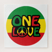 One Love, Reggae design met reggae-kleuren Legpuzzel (Verticaal)