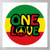 One Love, Reggae design met reggae-kleuren Poster (Voorkant)