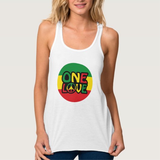 One Love, Reggae design met reggae-kleuren Tanktop (Voorkant)