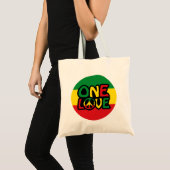 One Love, Reggae design met reggae-kleuren Tote Bag (Voorkant (product))