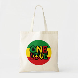 One Love, Reggae design met reggae-kleuren Tote Bag