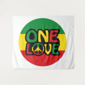 One Love, Reggae design met reggae-kleuren Wandkleed (Voorkant (horizontaal))