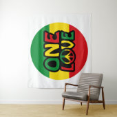 One Love, Reggae design met reggae-kleuren Wandkleed (In situ)