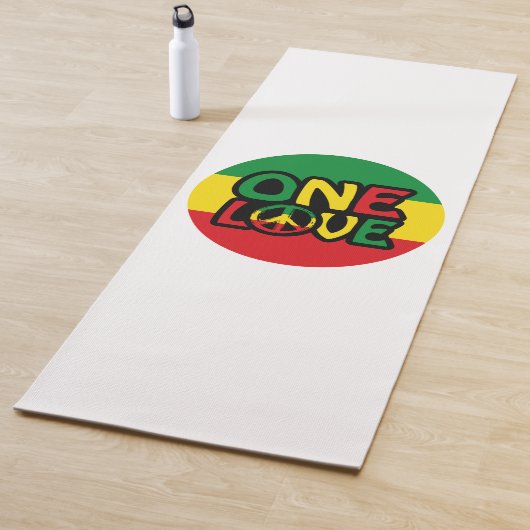One Love, Reggae design met reggae-kleuren Yogamat (In situ)