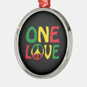 One Love, Reggae Design Metalen Ornament (Links)