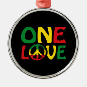 One Love, Reggae Design Metalen Ornament