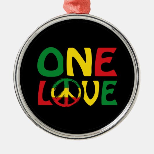 One Love, Reggae Design Metalen Ornament (Voorkant)