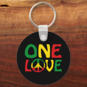 One Love, Reggae Design Sleutelhanger (Voorkant)