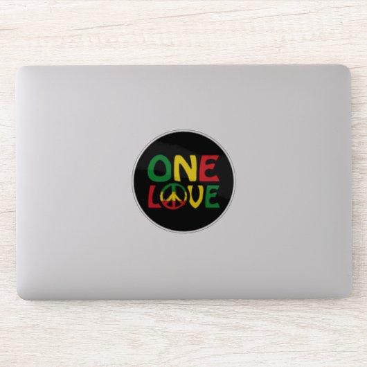 One Love, Reggae Design Sticker (Computer)