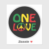 One Love, Reggae Design Sticker (Vel)