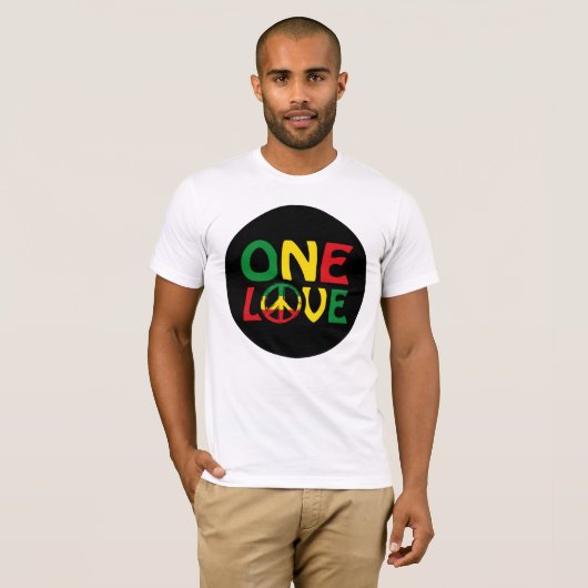 One Love, Reggae design T-shirt (Voorkant volledig)