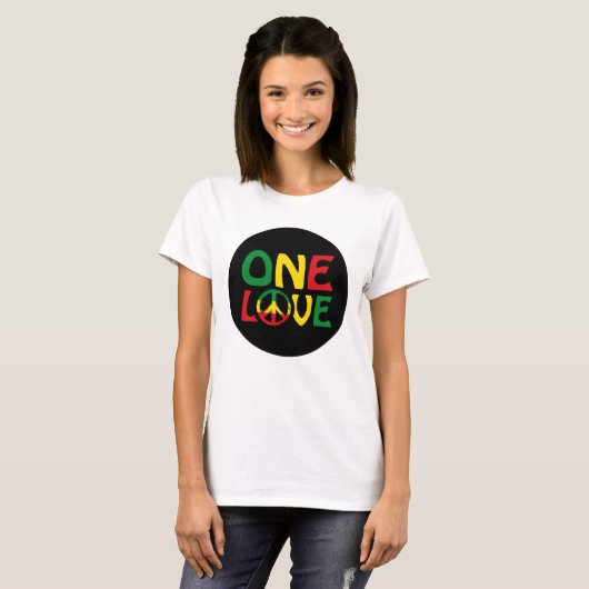 One Love, Reggae design T-shirt (Voorkant volledig)