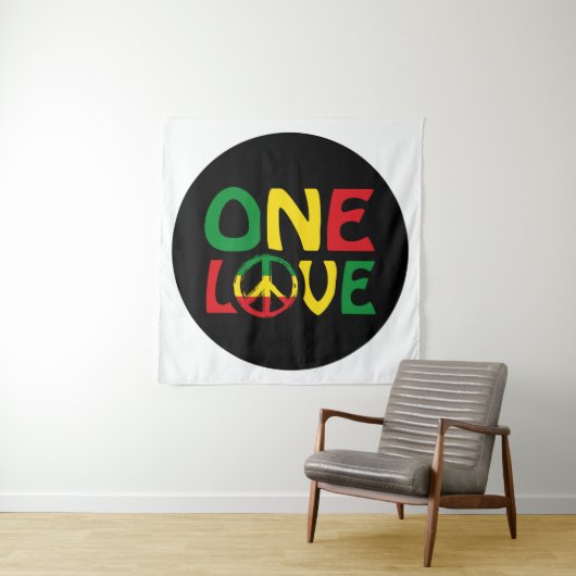 One Love, Reggae design Wandkleed (In situ)