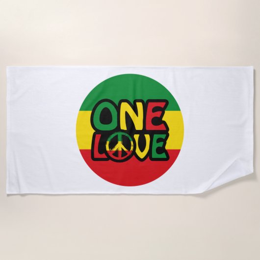 One Love, Reggae design with reggae colors Strandlaken (Voorkant)