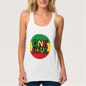 One Love, Reggae design with reggae colors Tanktop (Voorkant)