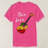 One Love Reggae Guitar Rastafari Roots Rasta Regga T-shirt (Design voorkant)